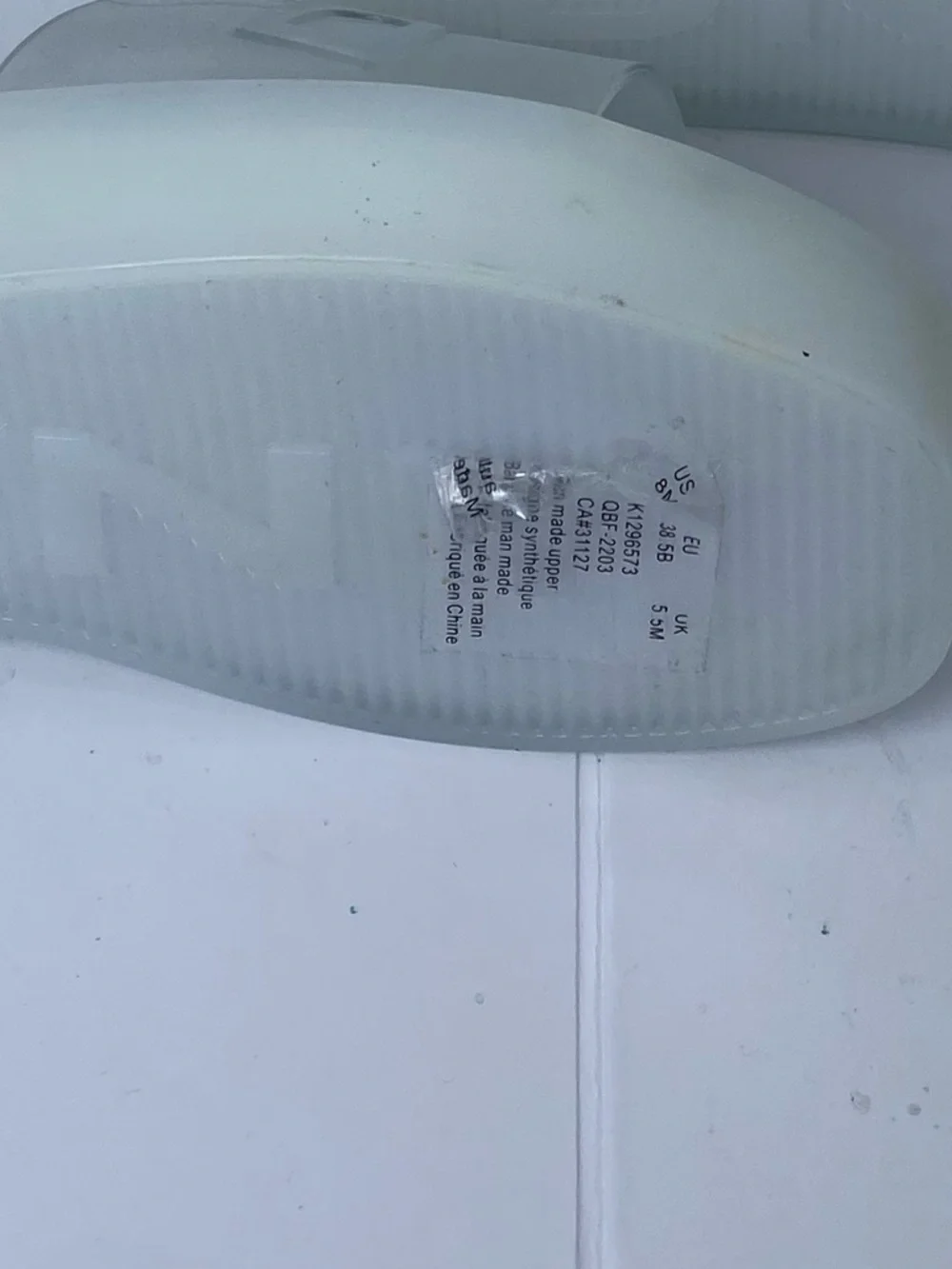 DKNY New White Clear Platform Slide Sandals